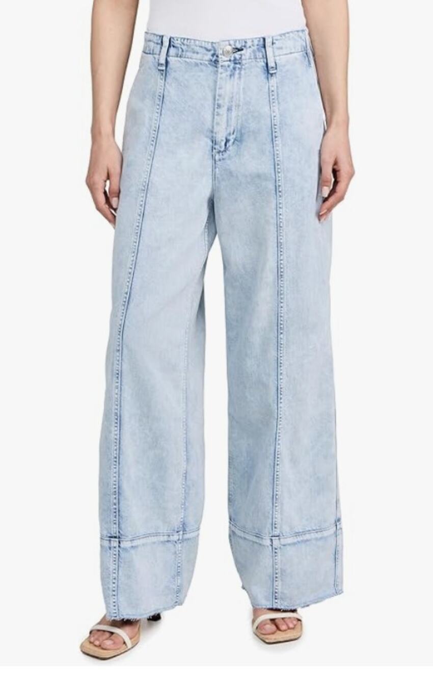 RAG & BONE WMNS 31 FEATHERWEIGHT ARIANNA CROPPED PALAZZO BLUE WIDE LEG JEANS NEW